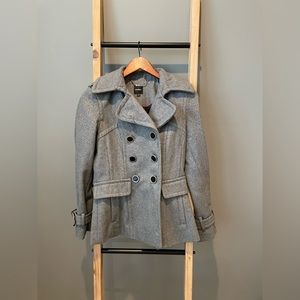 Express Gray Wool Polyester Pea Coat